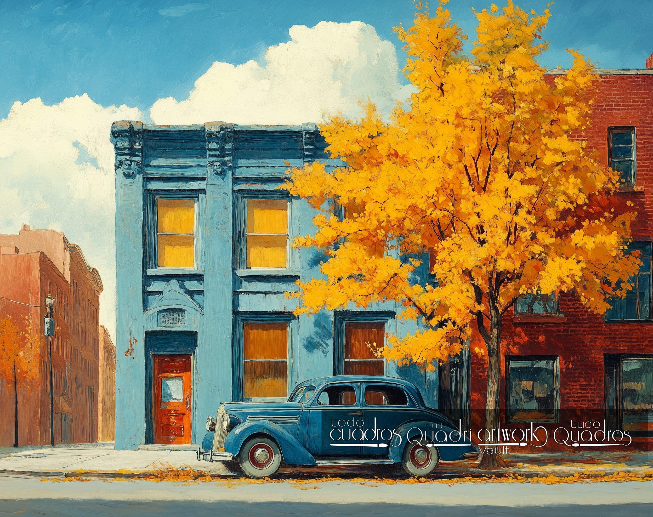 Calle de otoño, estilo Hopper