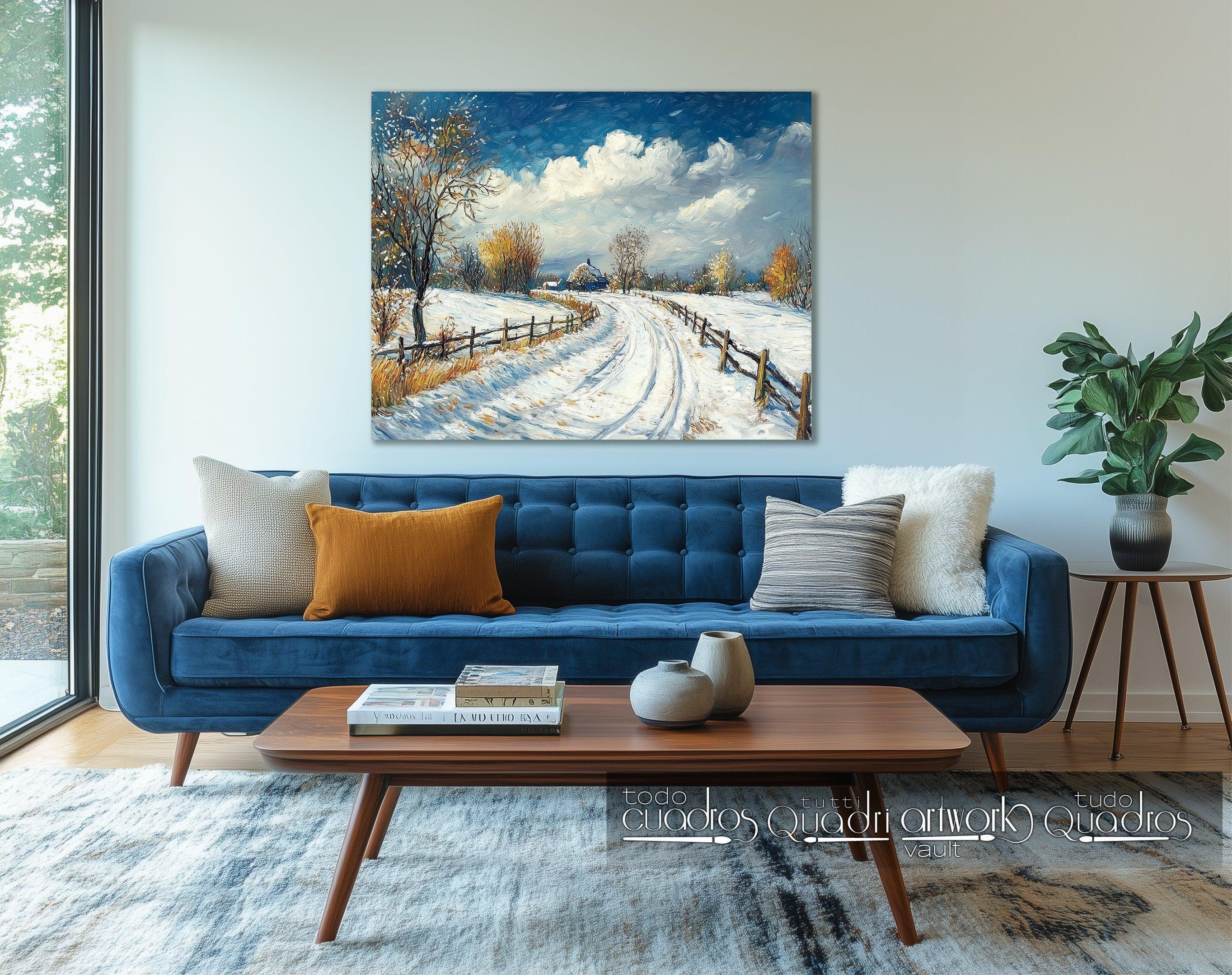 Paisaje invernal, estilo Van Gogh