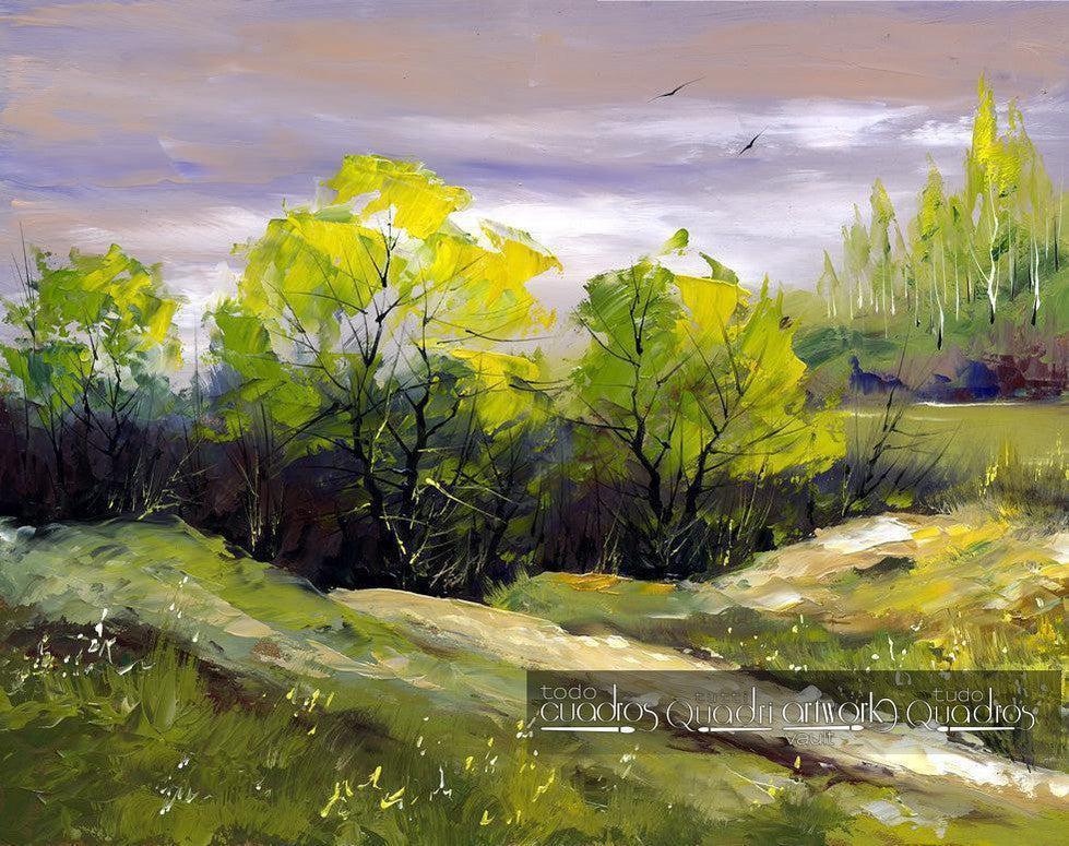 Árboles del monte - Paisaje al óleo