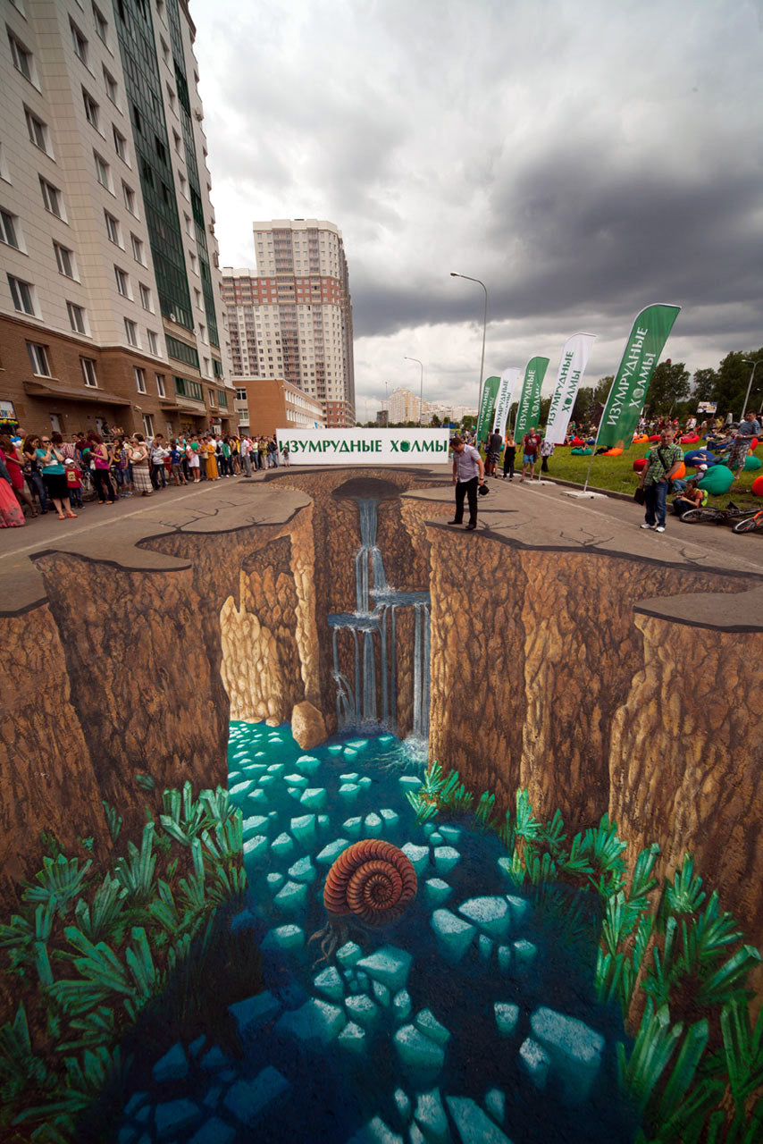 Río pintado que parece real.