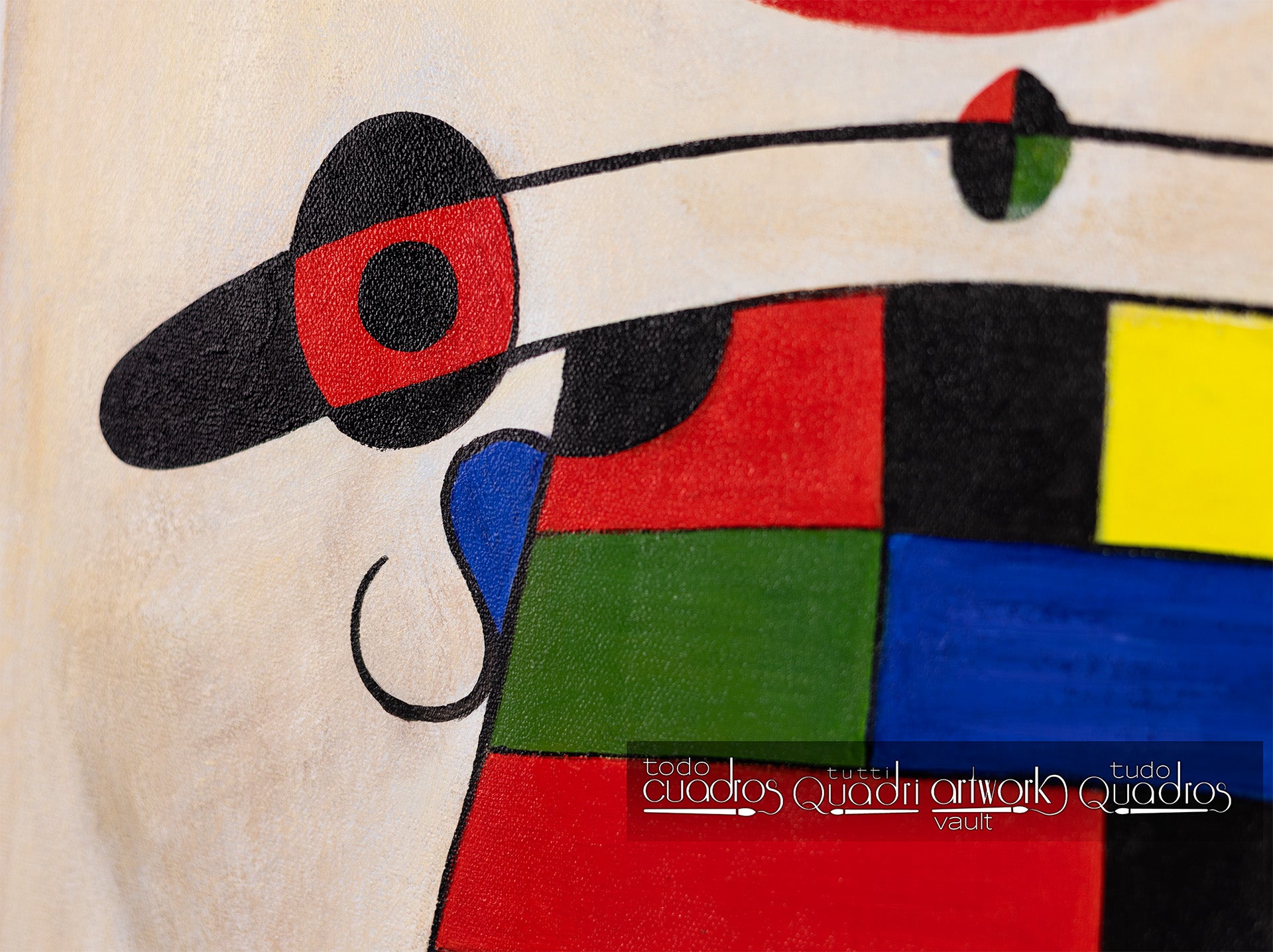 Cuadro La sonrisa de alas flameantes, reproducción de Miró.