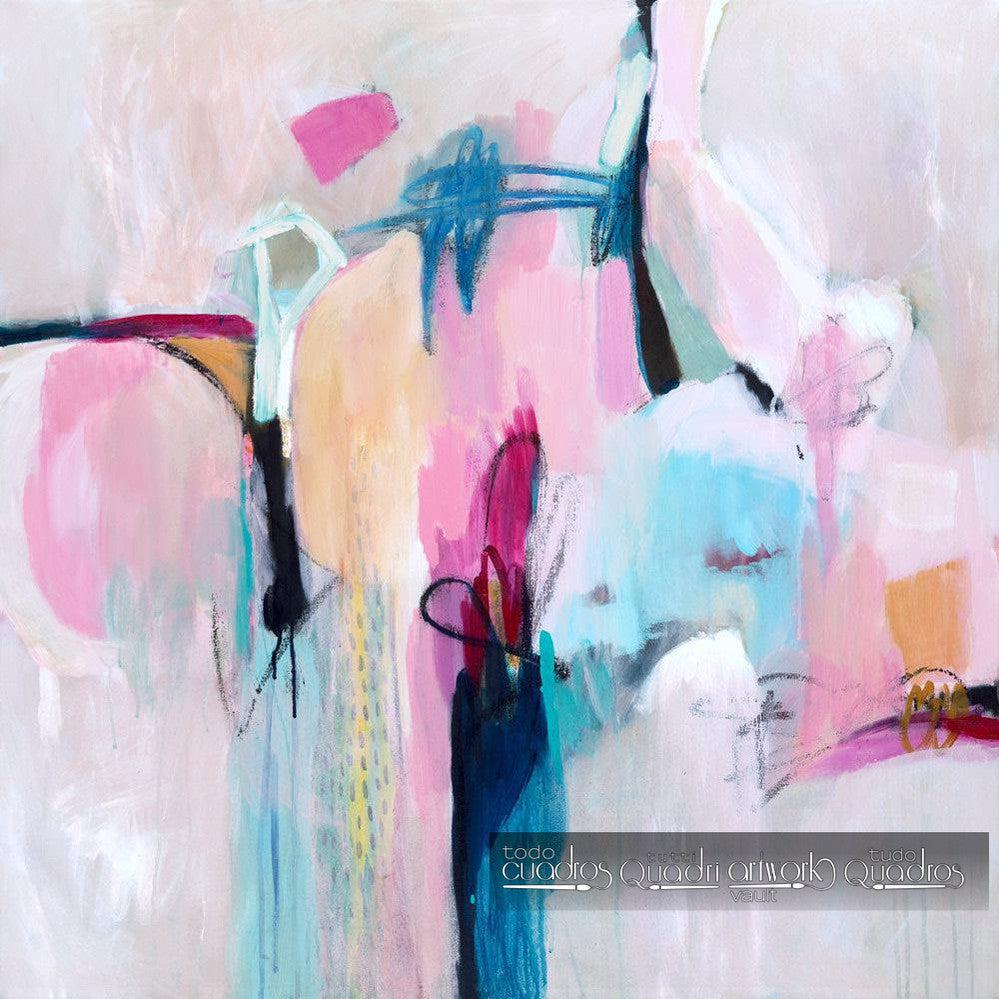 Mancha rosa y celeste, Abstracto