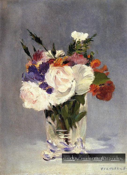 Jarrón de cristal con flores, Manet