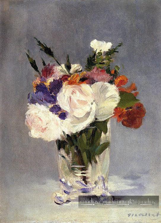 Jarrón de cristal con flores, Manet
