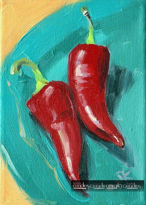 Pimientos rojos, óleo