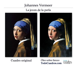 Réplica pintada a mano de Vermeer.